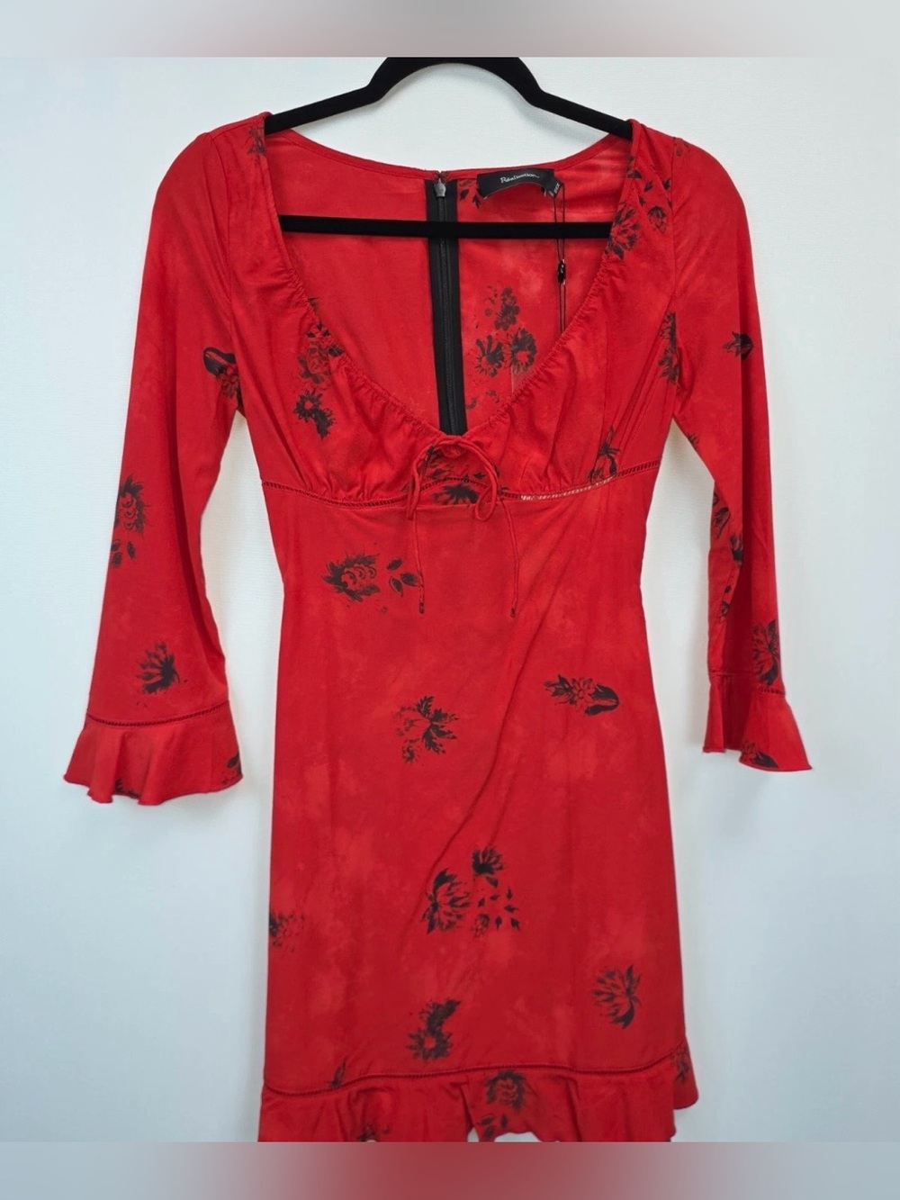 Realisation Par Sofia Mini Dress Milkmaid in Passion Red Size XXS / US 0 / AU 4 - Picture 3 of 4